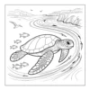 Coastal Sea Turtle Sea turtle swimming near coastal rocks.