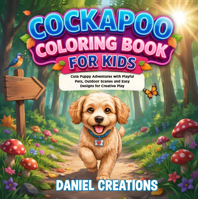 Cockapoo Coloring Book - 40 Pages