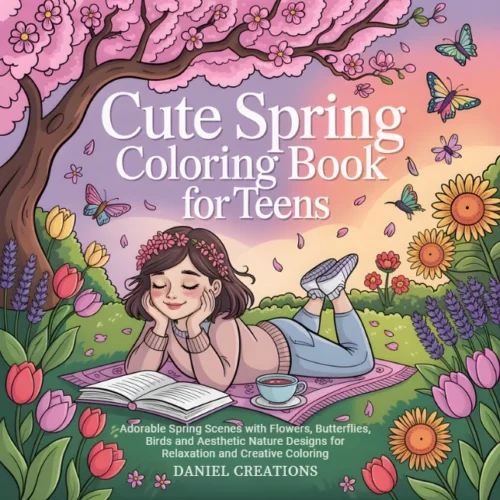 Cute Spring Coloring Book - 40 Pages
