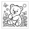 Cute teddy bear in flowers.