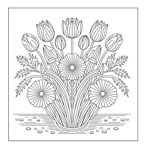 Daisy Tulip Arrangement Vase filled with tulips daisies.