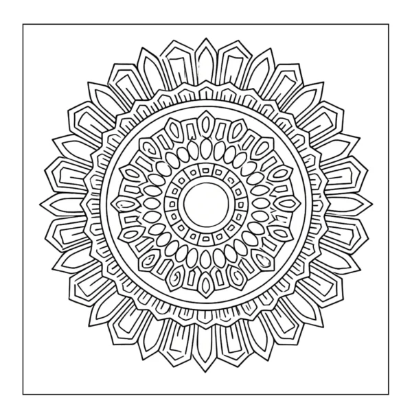 Detailed Circular Mandala Detailed circular mandala coloring page.