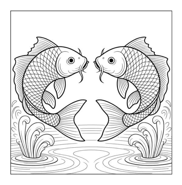 Two koi fish swimming together.