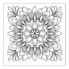 Floral Mandala Art Square floral mandala coloring page.