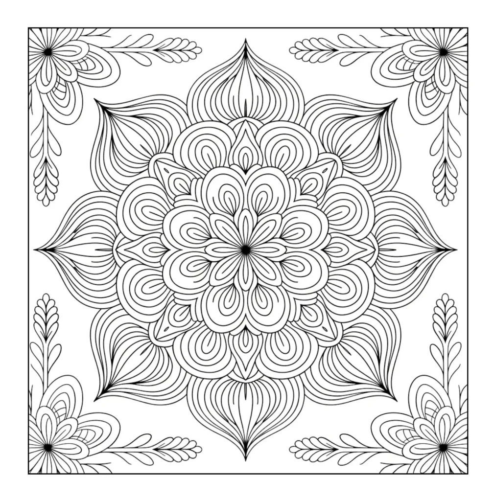 Intricate floral mandala pattern design.
