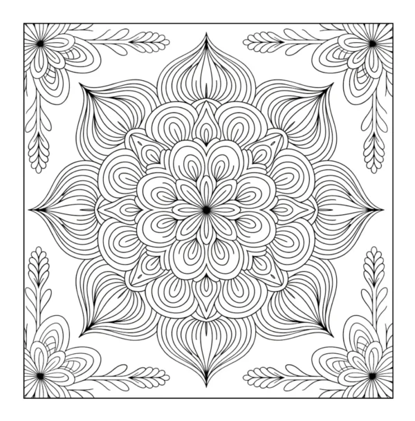 Floral Mandala Pattern Intricate floral mandala pattern design.