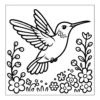 Flying Floral Hummingbird Hummingbird flying through blooming flowers.