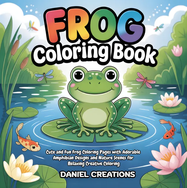 Frog Coloring Book - 40 Pages