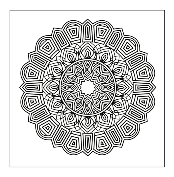 Geometric Star Mandala Geometric star mandala coloring page.
