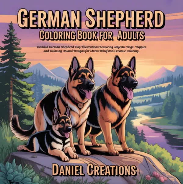 German Shepherd Coloring Book - 40 Pages