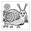 Happy snail crawling in the garden.