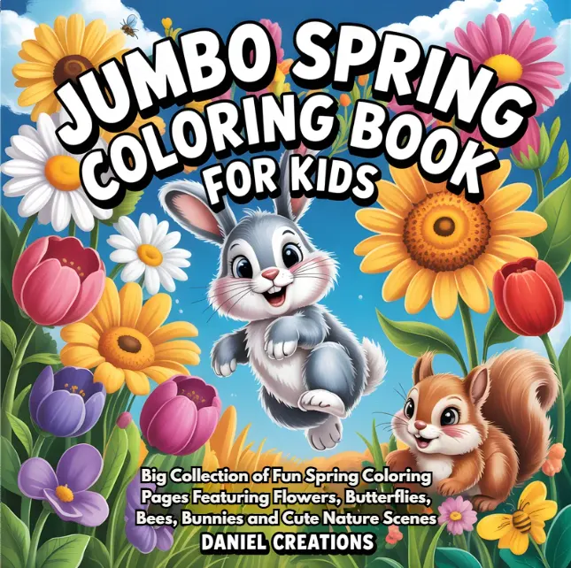 Jumbo Spring Coloring Book - 40 Pages