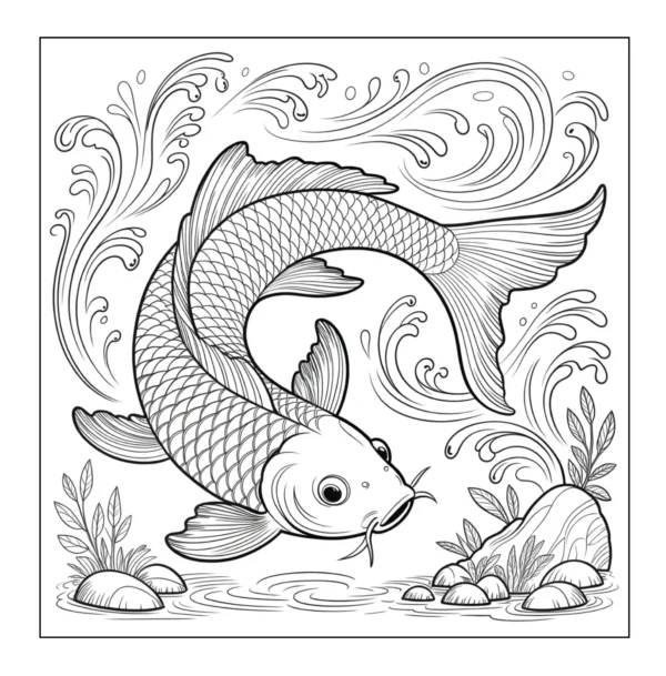 Koi fish swimming in water.