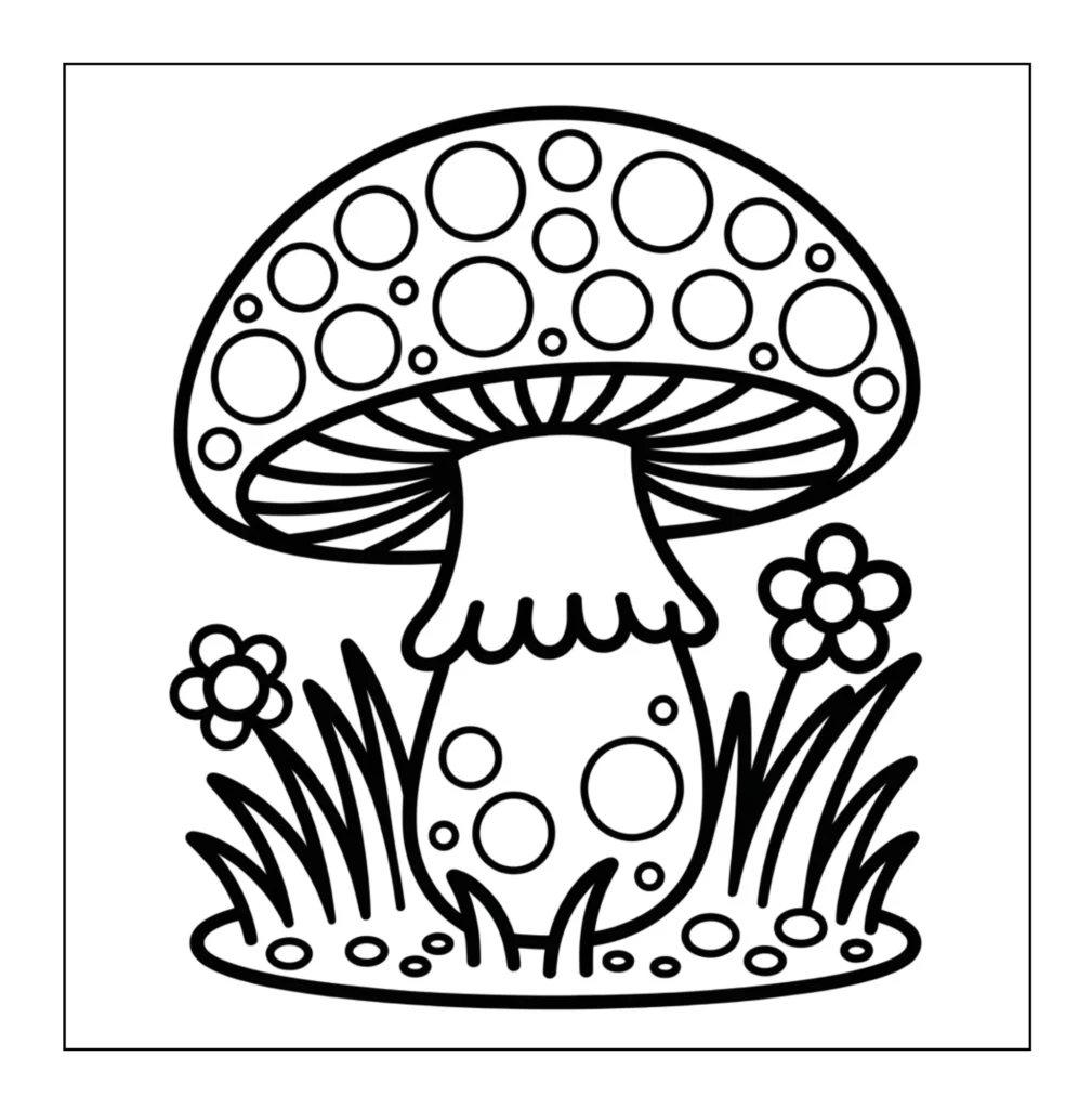 Large spotted mushroom in the grass.