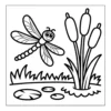 Marshland Cattail Scene Dragonfly flying near tall cattails.