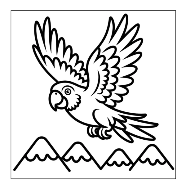 Mountain Flying Parrot Parrot flying over mountains.