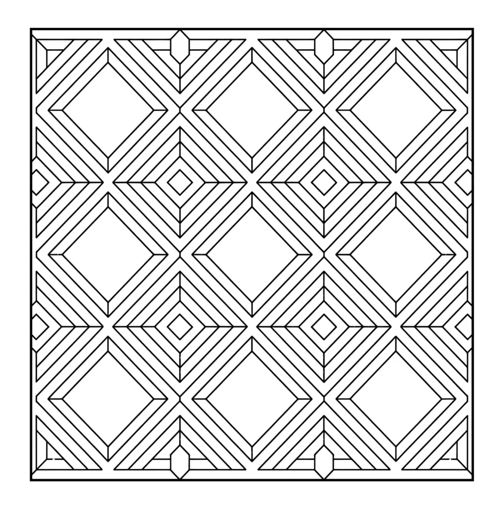 Nested squares geometric line art.