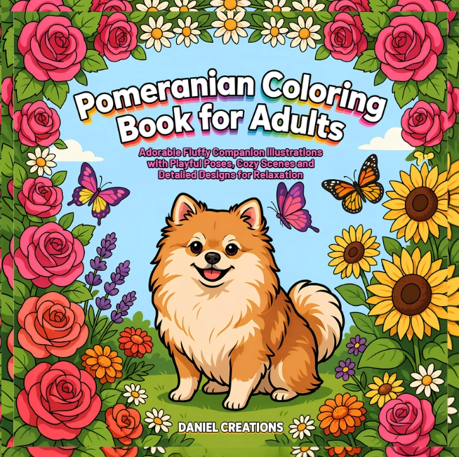 Pomeranian Coloring Book - 40 Pages