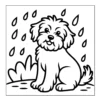 Rainy Day Puppy Fluffy puppy sitting in the rain.