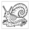 Snail crawling on the garden ground.