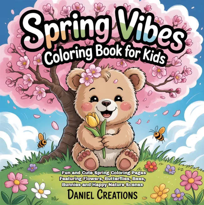 Spring Vibes Coloring Book - 40 pages