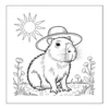Sunny Meadow Capybara Capybara wearing hat in sunny meadow.