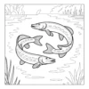 Two fish swimming in river.