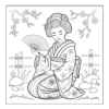 Traditional Geisha Fan Geisha holding a folding fan.