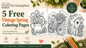 Vintage Spring Coloring Pages