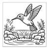 Waterfall Hummingbird Drinking Hummingbird drinking water from waterfall.