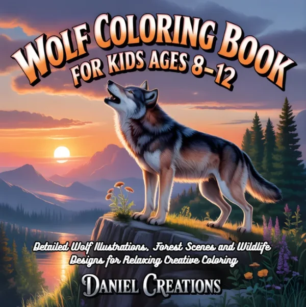 Wolf Coloring Book Wolf Coloring Book - 40 Pages