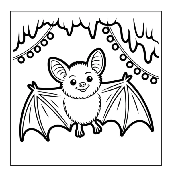 Flying Cave Bat Cute bat flying inside cave.