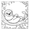 Relaxing Sloth Pose Relaxed sloth lounging on tropical tree branch