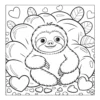 Sloth Among Hearts Smiling sloth surrounded by hearts and leaves