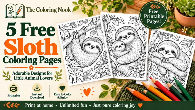 Sloth Coloring Pages