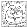 Sloth Cuddle Time Two cute sloths hugging on branch
