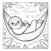 Sloth Hammock Nap Cute sloth relaxing in hammock outdoors